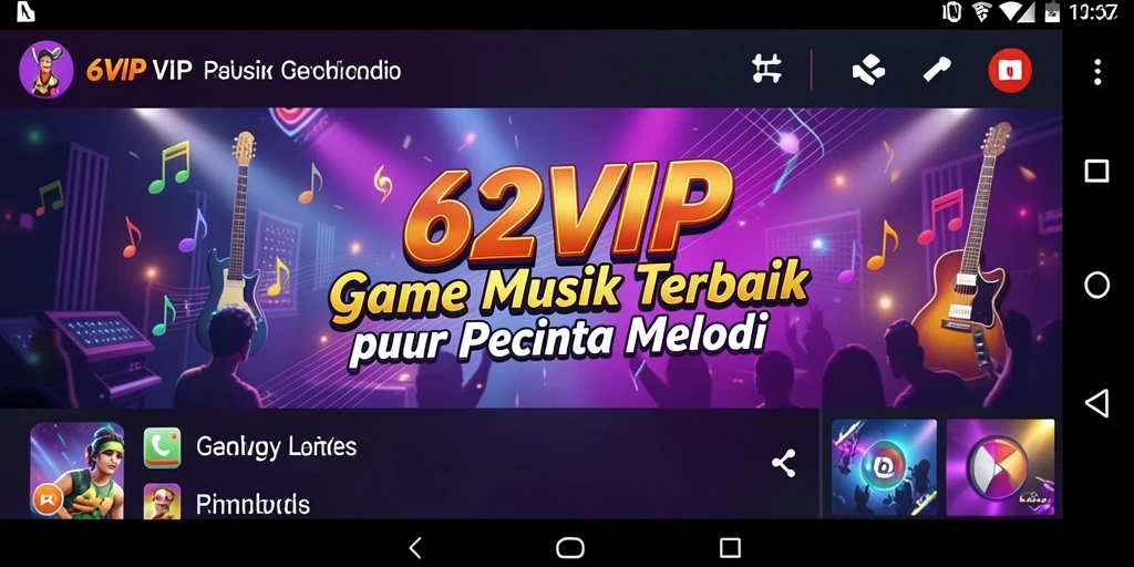 Tampilan gameplay seru di 62VIP dengan berbagai lagu dan tantangan musik.