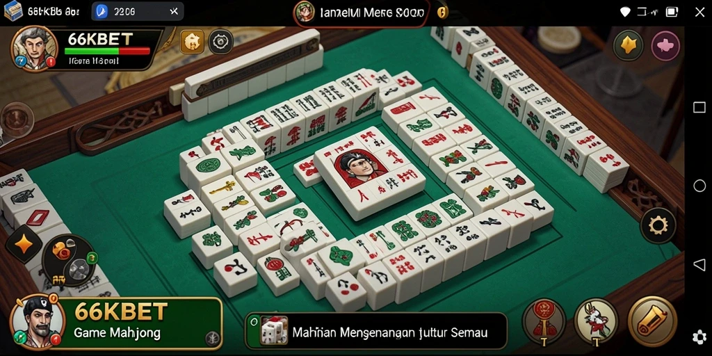 Screenshot gameplay 66KBET menunjukkan pengalaman Mahjong yang menarik.