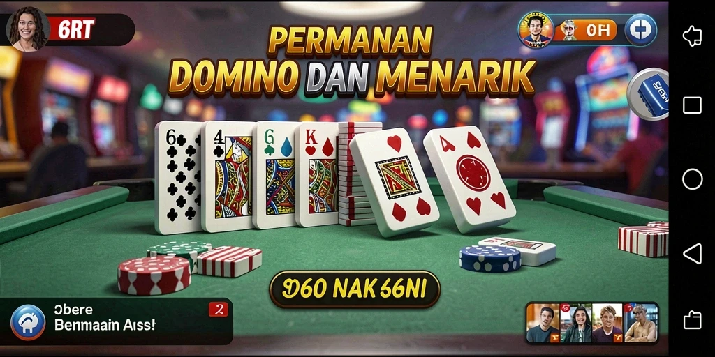 Screenshot menampilkan gameplay domino yang seru dan interaktif.