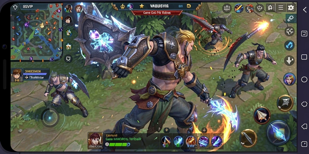 Screenshot gameplay 8SVIP menampilkan pertarungan seru di dunia MMORPG.