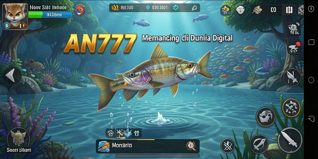 Tampilan gameplay AN777 yang mendebarkan saat menangkap ikan.