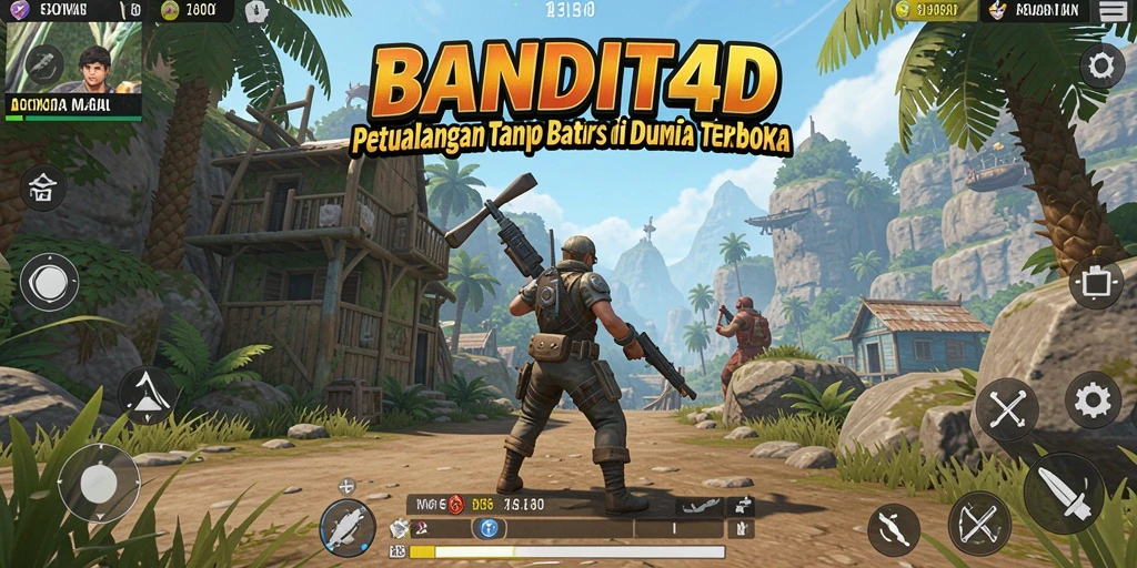 Screenshot utama BANDIT4D menampilkan gameplay yang kaya dan dinamis dalam dunia terbuka.
