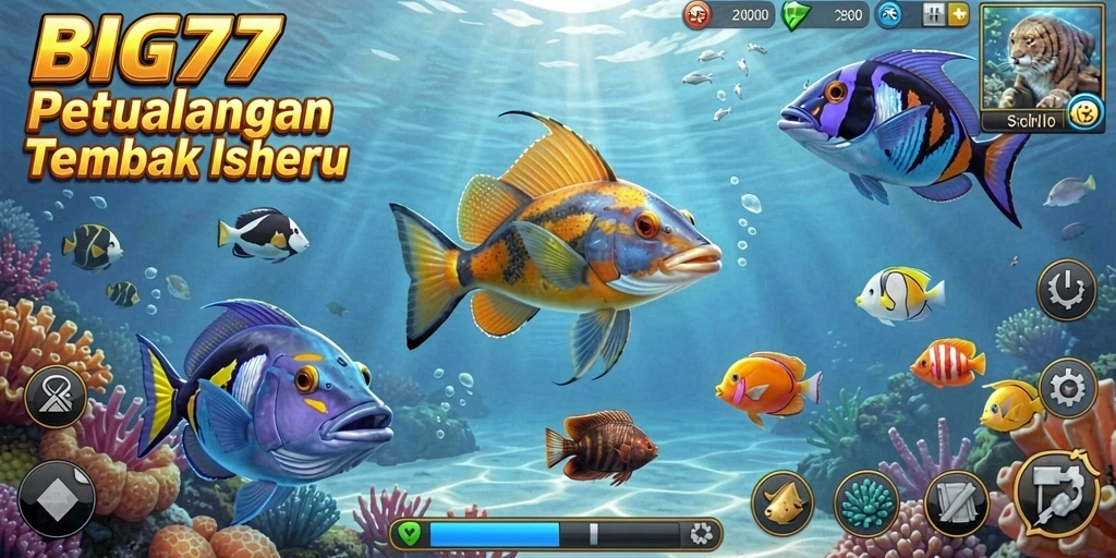 Screenshot utama BIG77 menampilkan aksi menembak ikan yang seru.