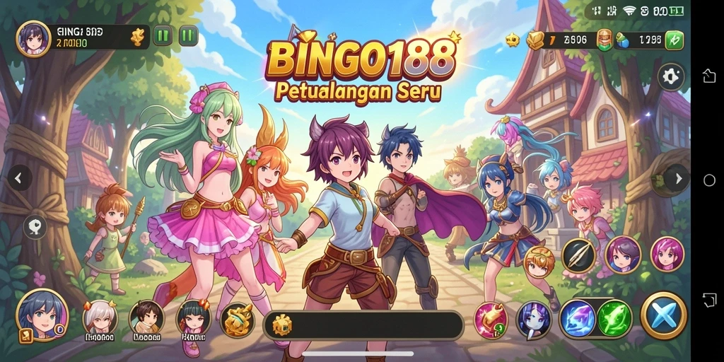 Screenshot menampilkan karakter anime utama dalam aksi.