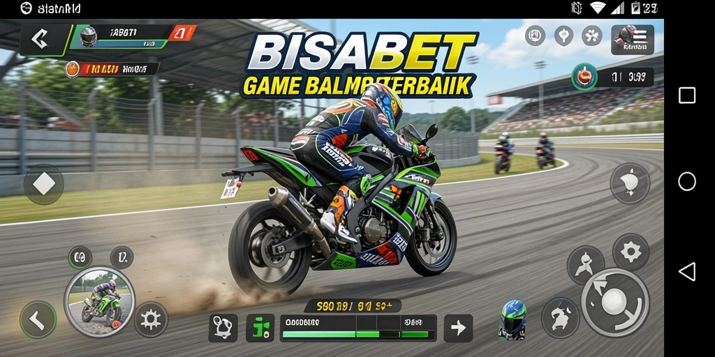 Tampilan menarik dari gameplay BISABET yang penuh aksi balapan motor.