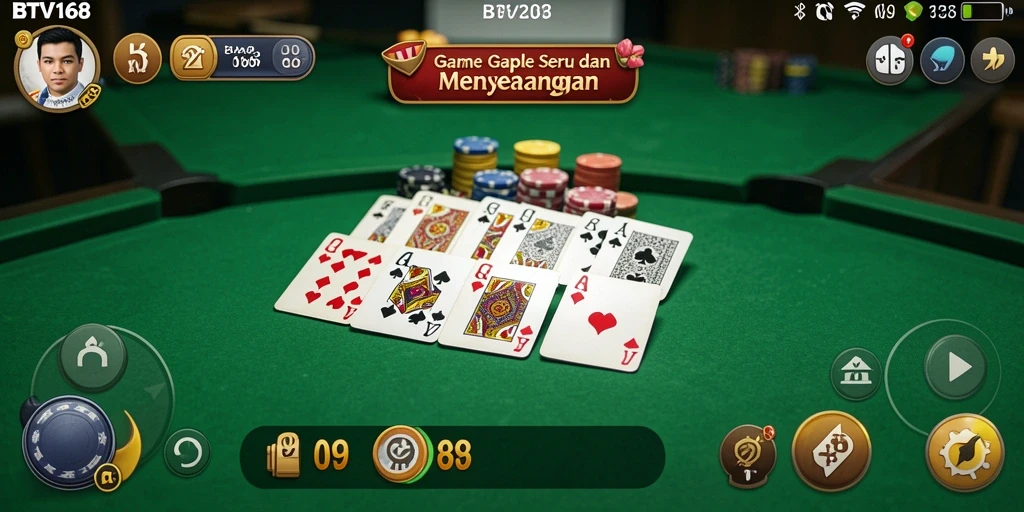 Tampilan gameplay Gaple yang seru di BTV168.