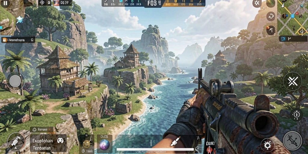 Gameplay F08 menunjukkan kebebasan eksplorasi di dunia terbuka yang indah.