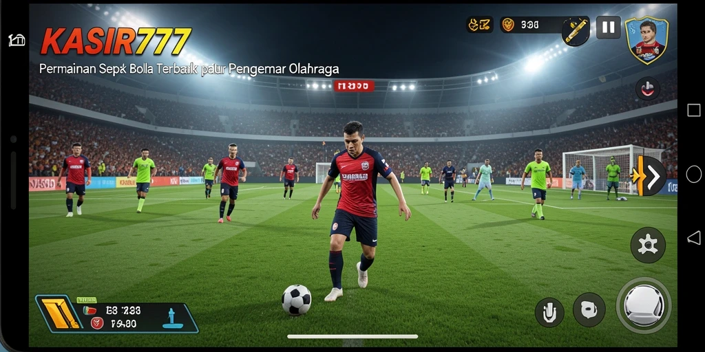 Tampilan gameplay KASIR777 yang menegangkan di lapangan sepak bola.