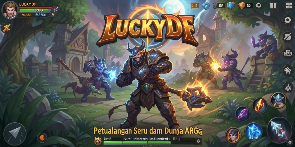 Screenshot gameplay LUCKYDF menampilkan aksi petualangan seru.