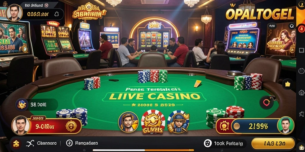 Menampilkan gameplay interaktif dari OPALTOGEL Live Casino.