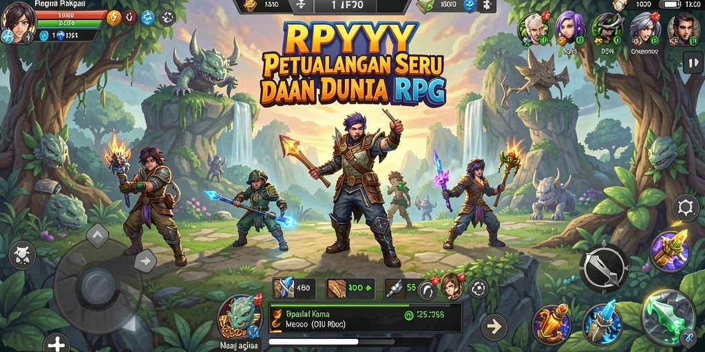 Screenshot gameplay RPYYY yang menunjukkan pertarungan epik.