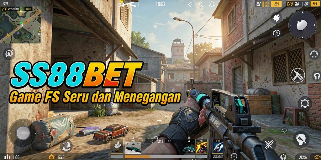 Tangkapan layar menunjukkan aksi intens dari gameplay FPS SS88BET.