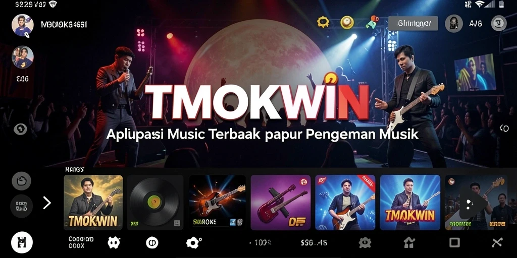 Screenshot dari gameplay TMOKWIN yang menunjukkan momen seru bermain musik.