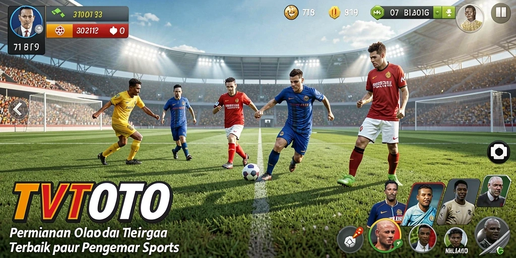 Tampilan gameplay seru dari aplikasi TVTOTO yang menampilkan aksi olahraga.