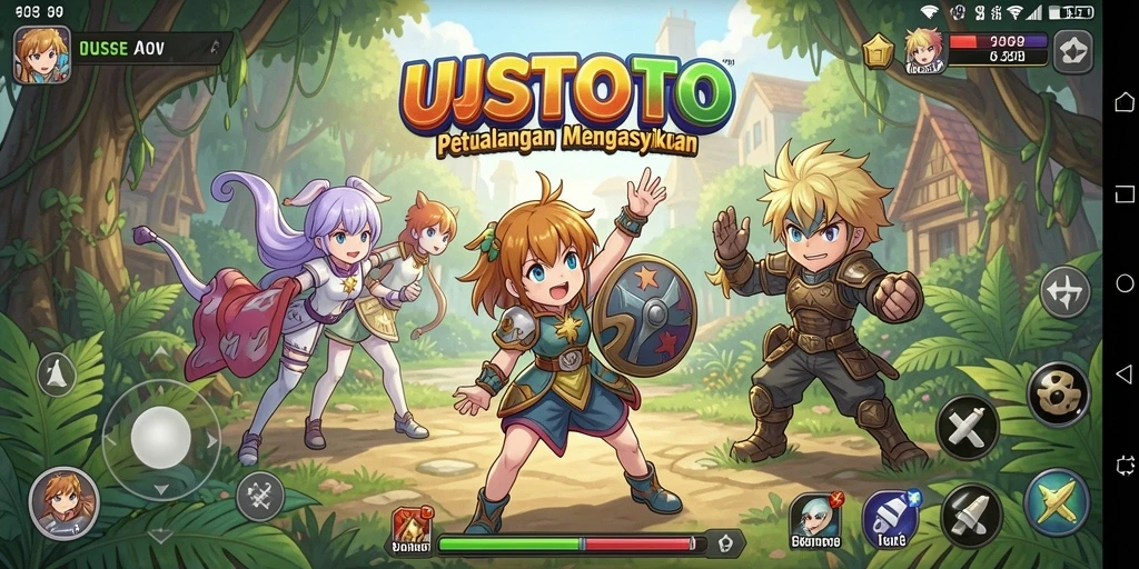Screenshot menampilkan aksi seru dalam gameplay UUSTOTO.